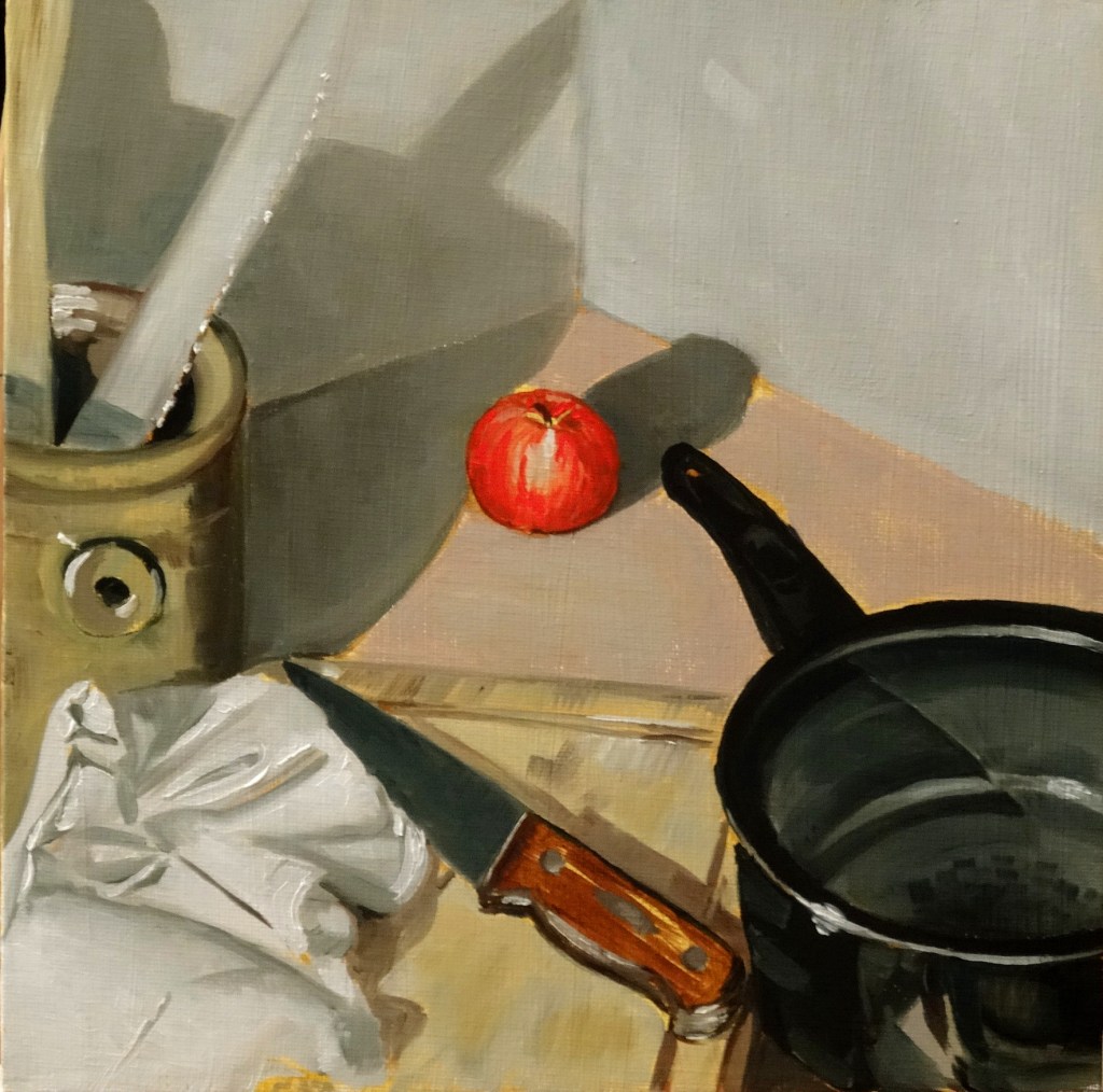 22/09/2014 : Pomme - Défense - Huile sur toile 30 x 30 cm