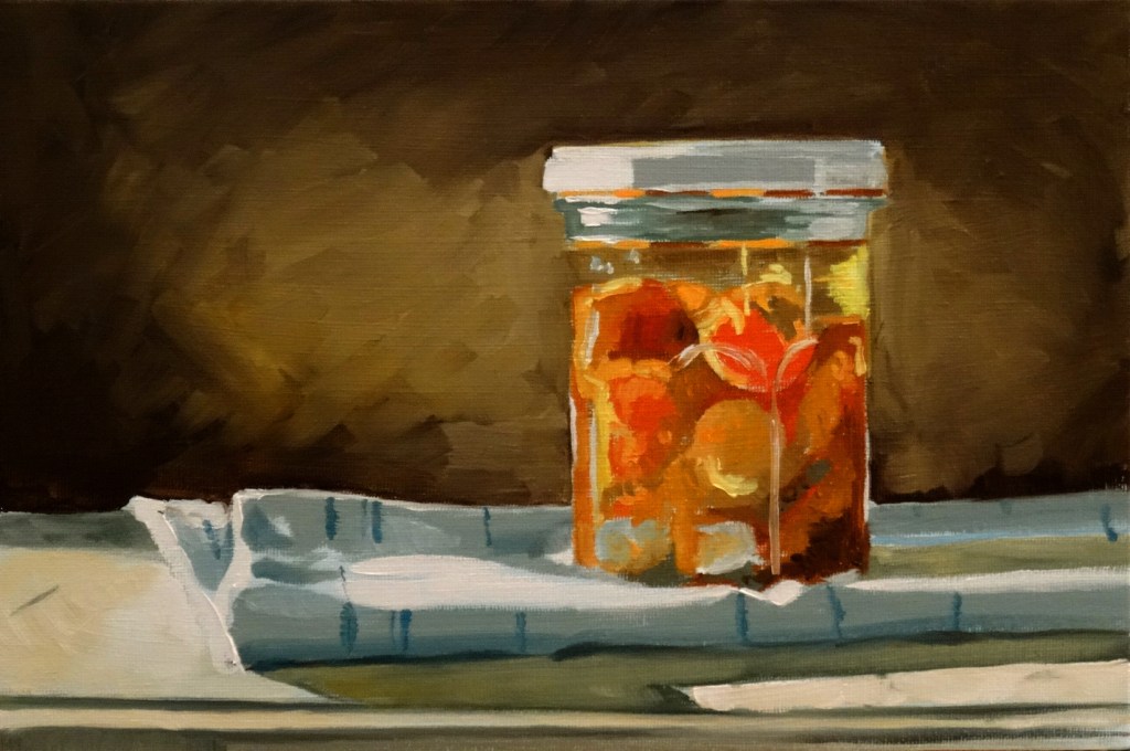 24/09/2014 : Le Pot de Tomates Cerises - Huile sur toile 30 x 20 cm