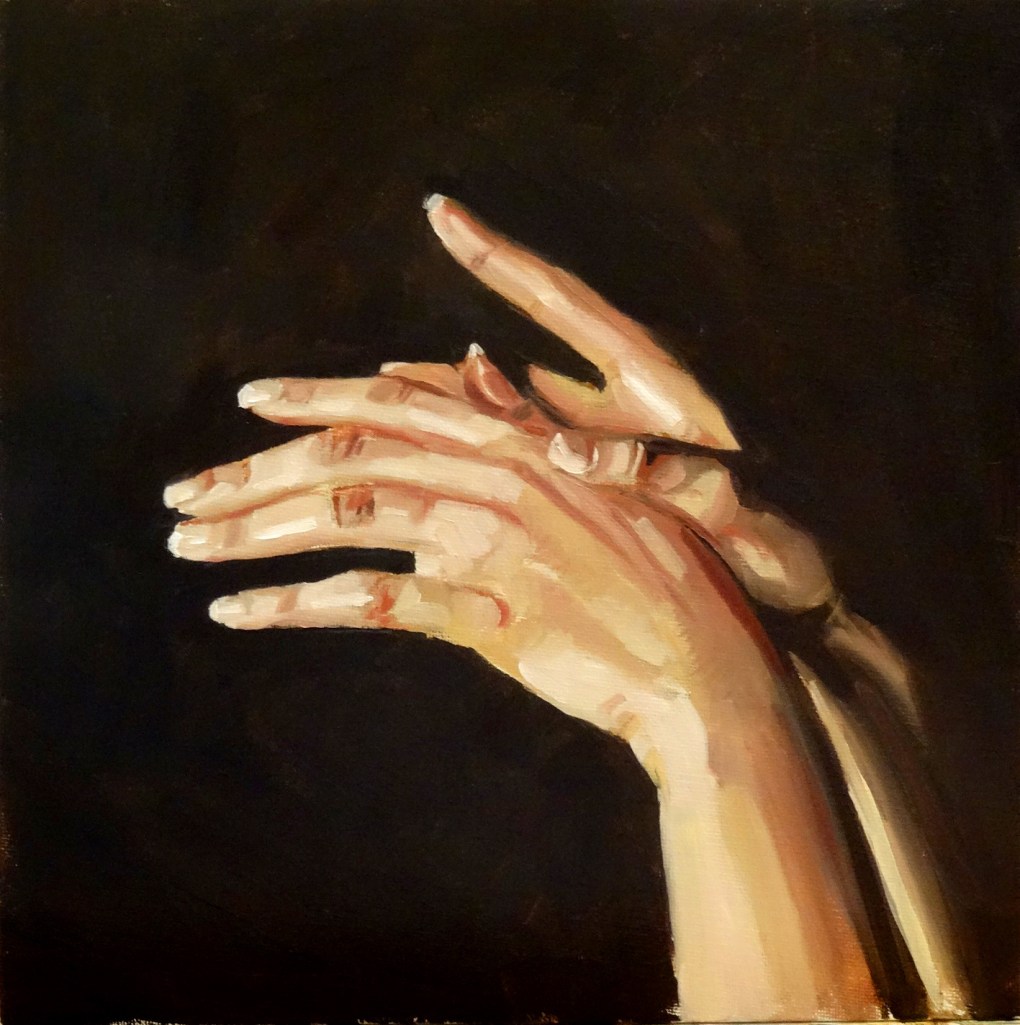 29/09/2014 : Les mains - Huile sur toile 30 x 30 cm