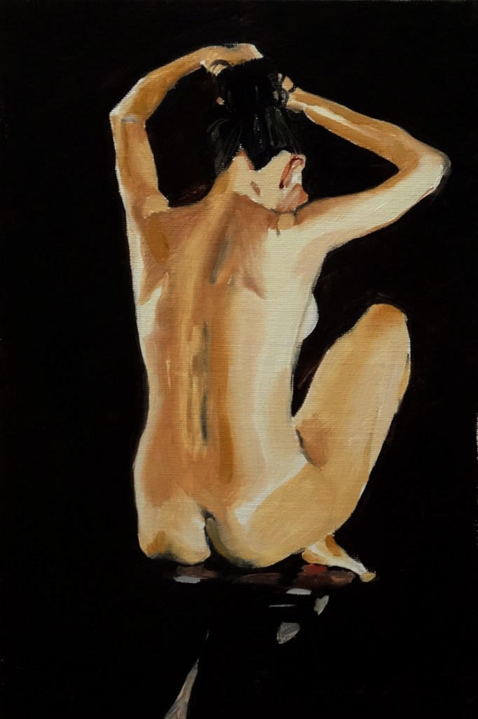 06/10/2014 : Femme de dos - Huile sur toile 20 x 30 cm