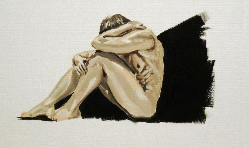 15/01/2015 : Homme Assis - Huile sur toile 20 x 30 cm