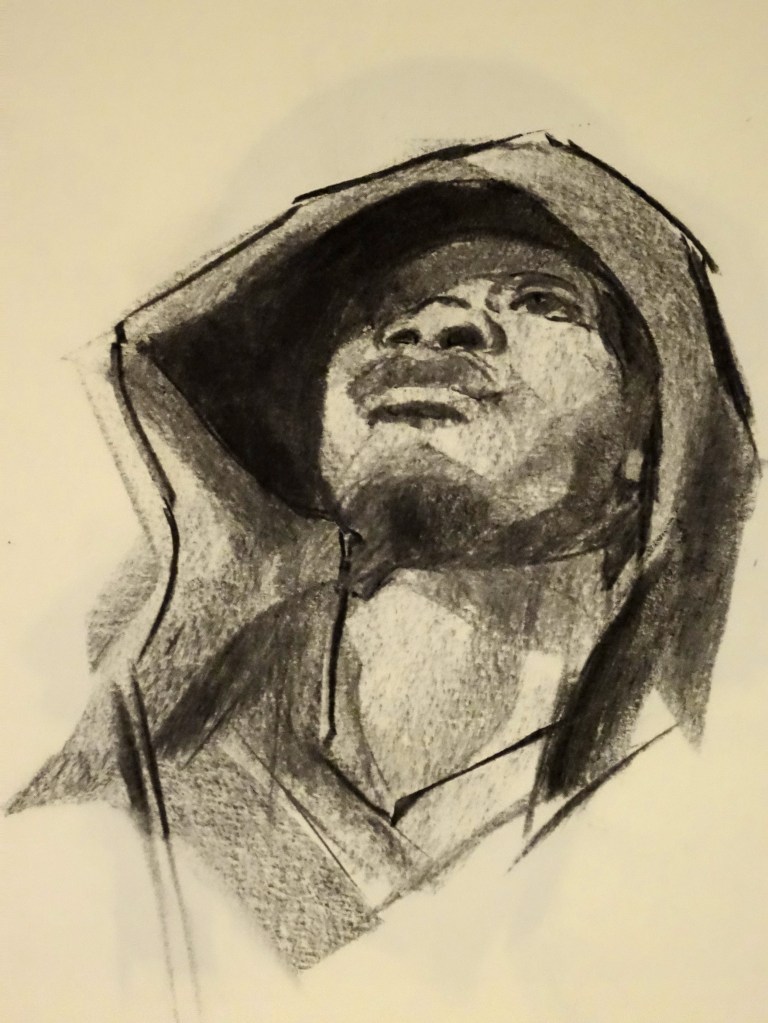 04/03/2015 : Preparation portrait - Fusain