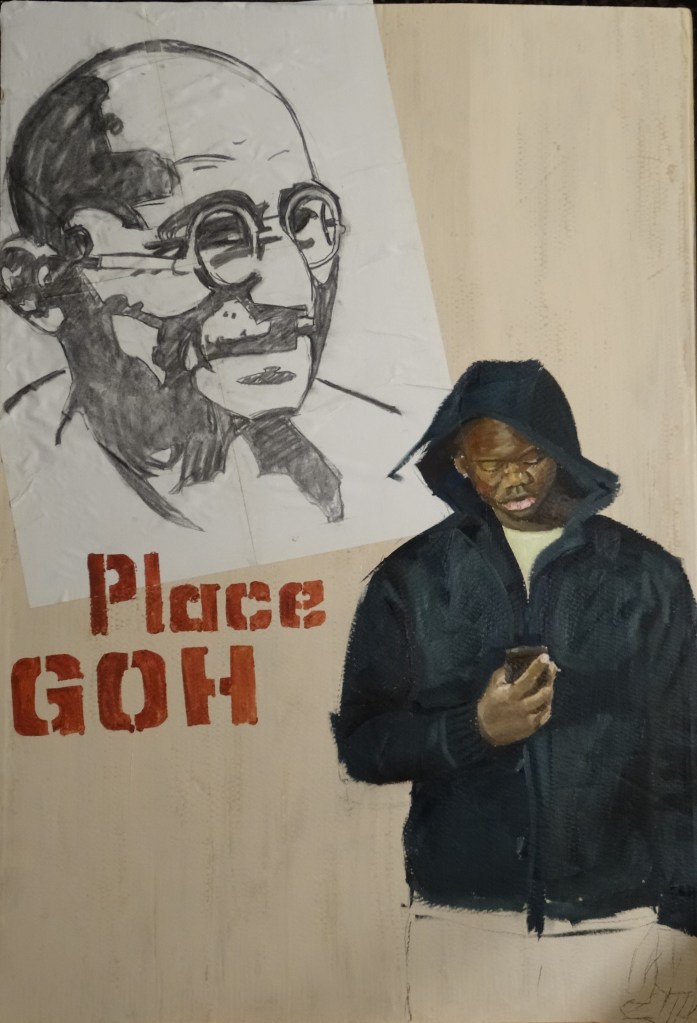 10/03/2015 : Portrait de Mohandas - Huile sur toile 133 x 90 cm