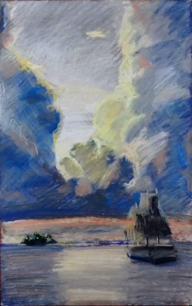 06/08/2015 : C'est un fameux trois mâts - Pastel 19 x 30 cm