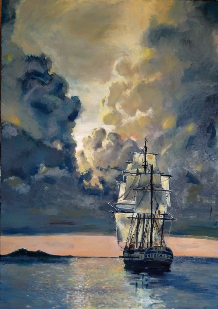 22/08/2015 : C'est un fameux trois mâts - Huile sur toile 92 x 65 cm