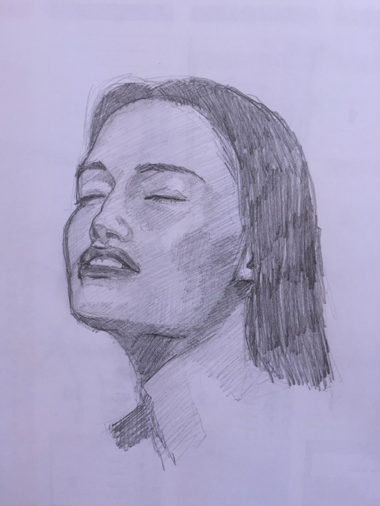 20/09/2015 Visage de femme - 20 x 20 cm crayon à papier