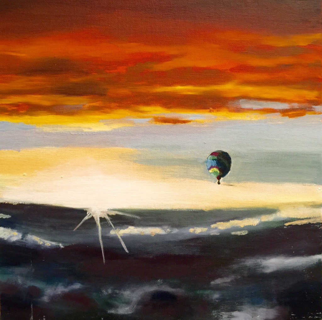 23/09/2015 : Le coucher de soleil - 30 x 30 cm huile sur toile