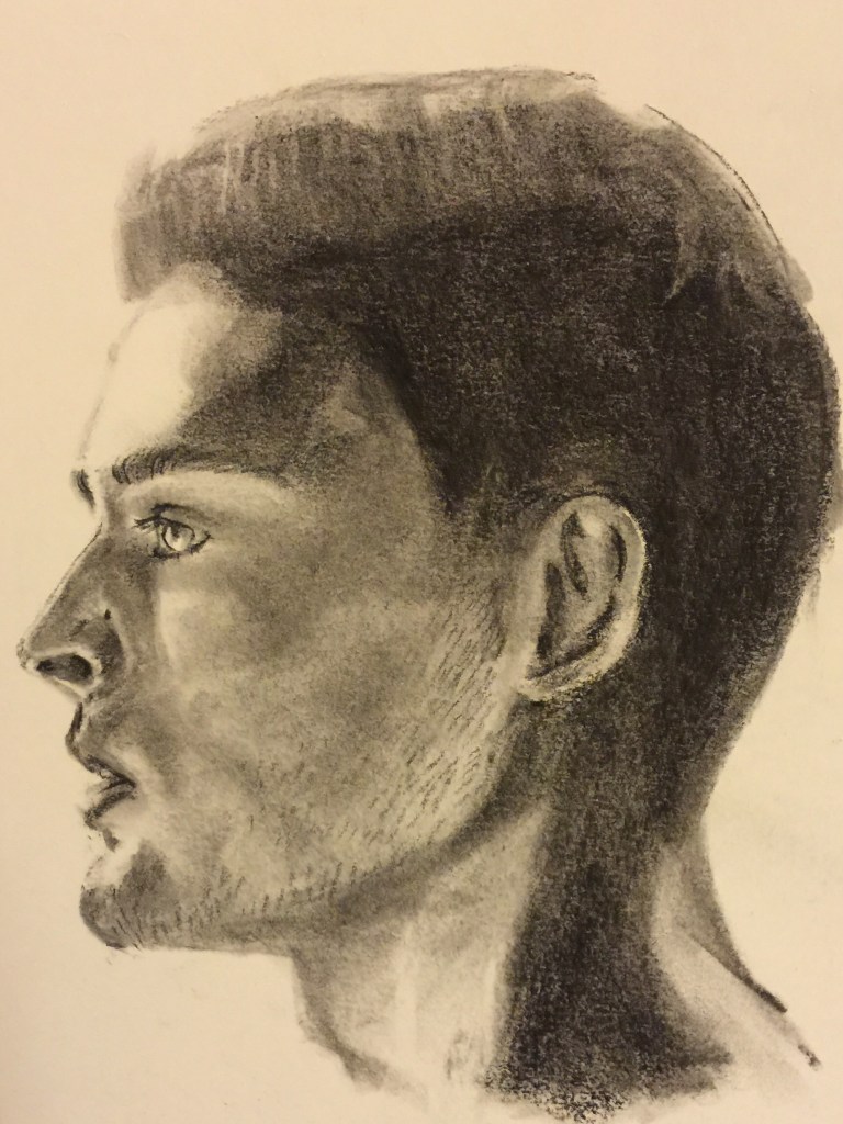 25/09/2015 : Profil masculin - 20 x 20 cm charcoal