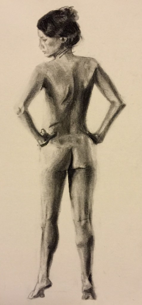 26/09/2015 : femme de dos - 20 x 10 cm Charcoal