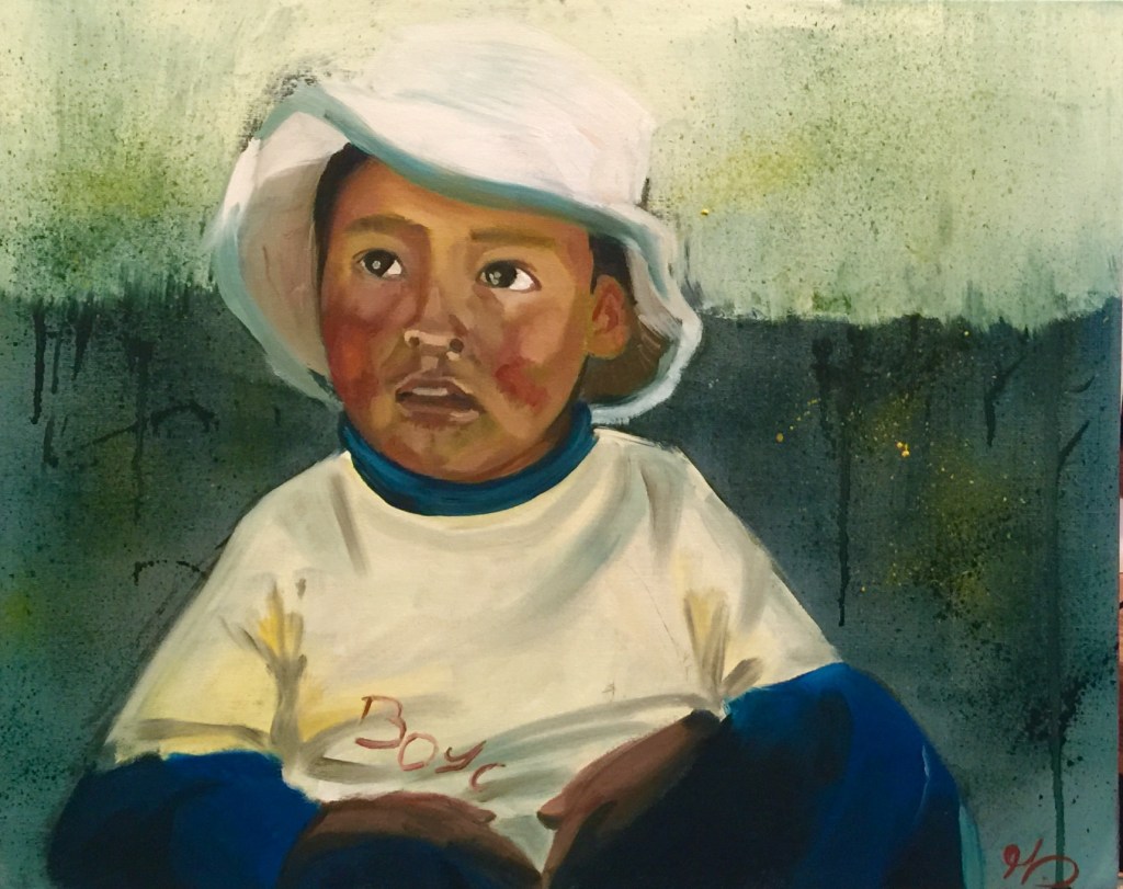 21/10/2015 Enfant 1ere version - huile sur toile 40 x 50 cm