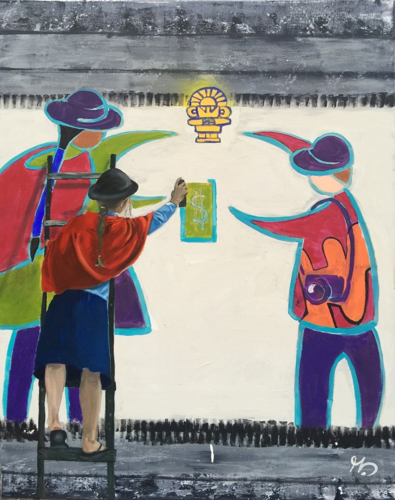 30/12/2015 : La lucha, technique mixte (huile, acrylique, encre) - 80 x 100 cm