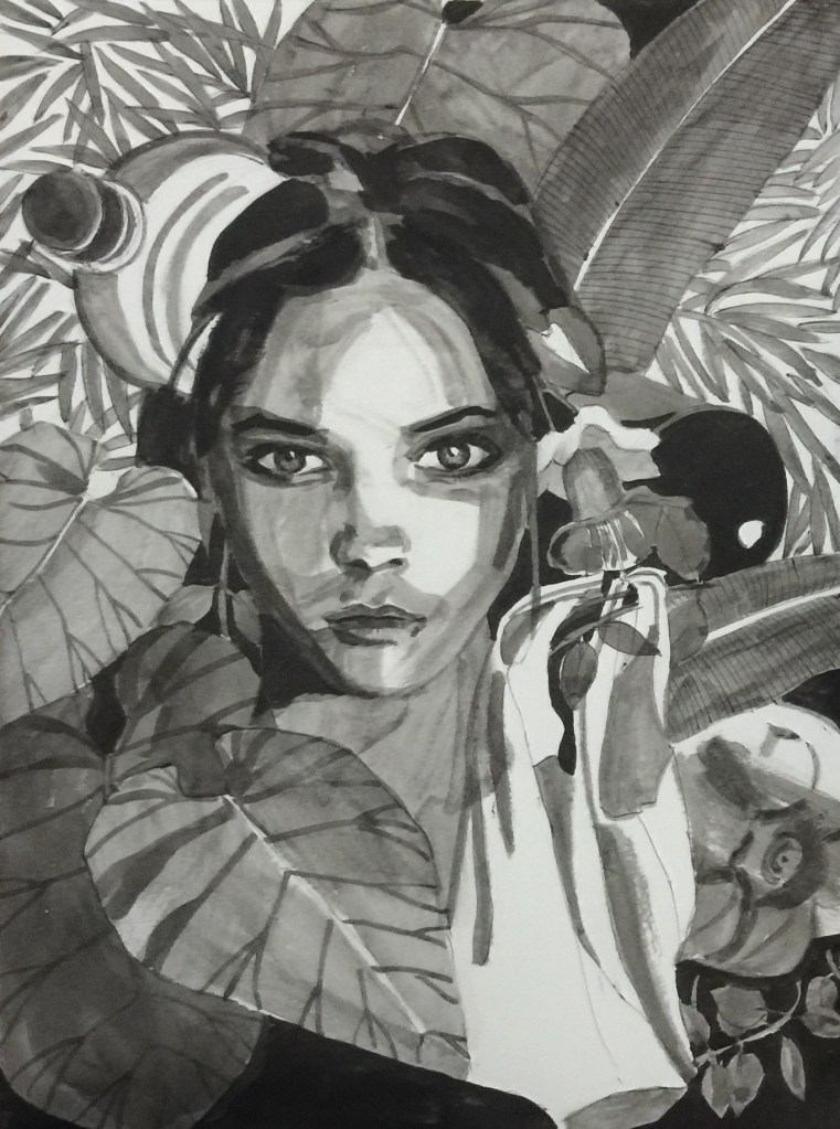 7/01/2016 : Schizophrénie, encre de chine et stylo bille - 21 x 29,7